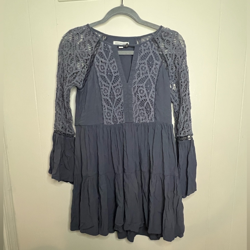 American Eagle Slate Crochet Dress, Small